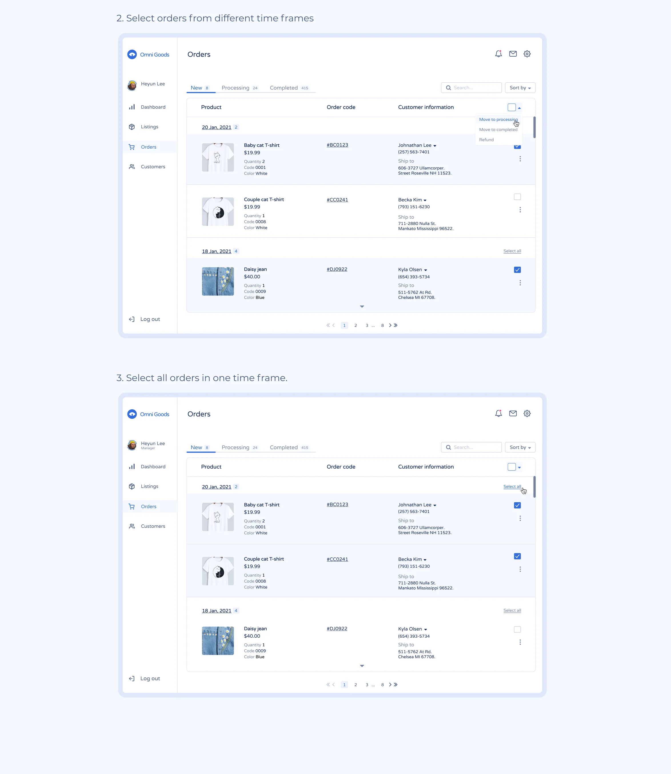 CRM System — Reporting interfaces
