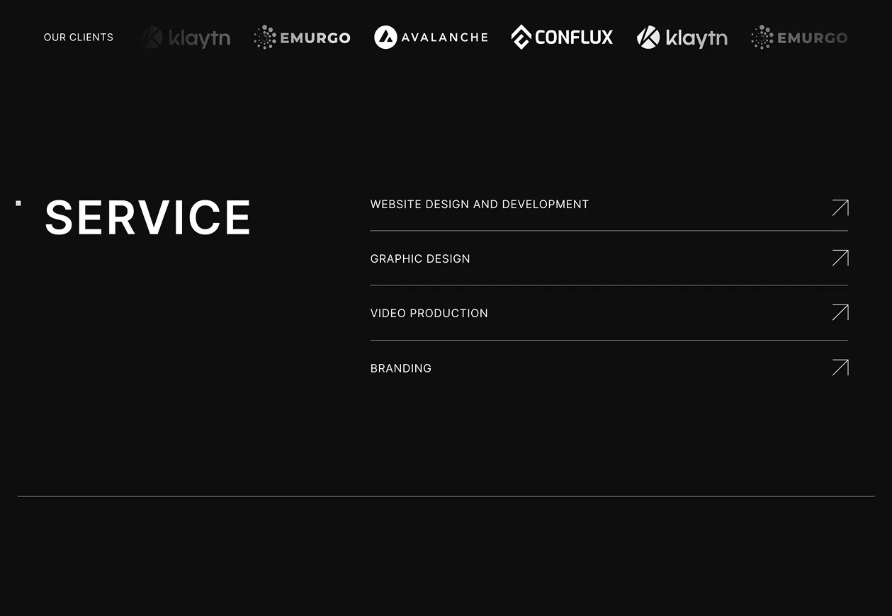 Digital Design Studio — Service section